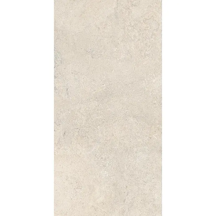 Feinsteinzeug Wandfliese in elfenbein Steinoptik 60x120, Ret -  - Helle, beige Steinoptikfliese mit strukturierter Oberfläche und feiner Maserung.