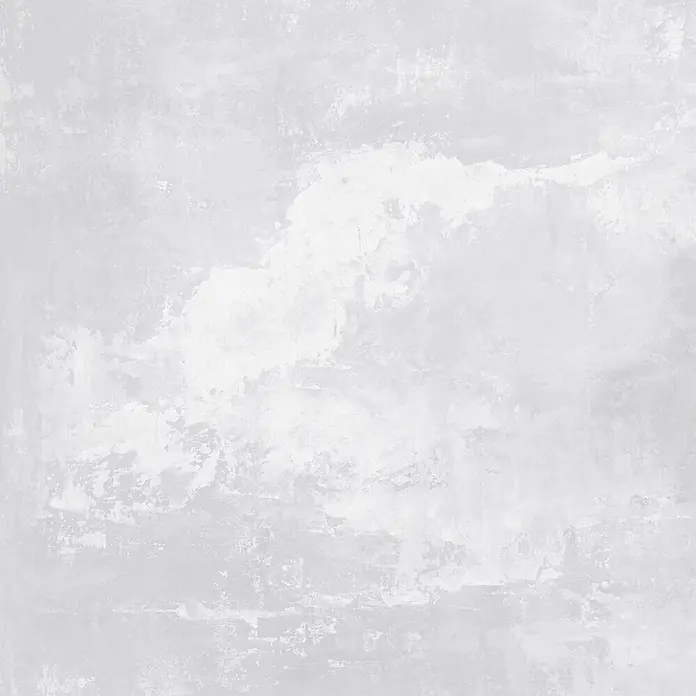Feinsteinzeug in weißer Betonoptik 120x120 - Italienische Fliesen -  - Hellgraue, abstrakt texturierte Oberfläche mit weißen Highlights, ähnlich Beton oder Stuck.