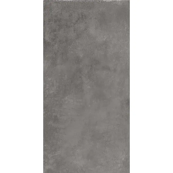 Feinsteinzeug in gewachster anthrazitfarbener Betonoptik 60x120 -  - Dunkelgraue, texturierte Beton- oder Zementoberfläche mit subtilen Variationen und feinen Rissen.