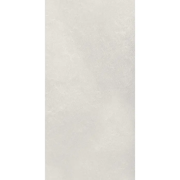 Feinsteinzeug in farbiger weißer Betonoptik 60x120 - Italienische Fliesen -  - Helle, dezent strukturierte Oberfläche in Grau.