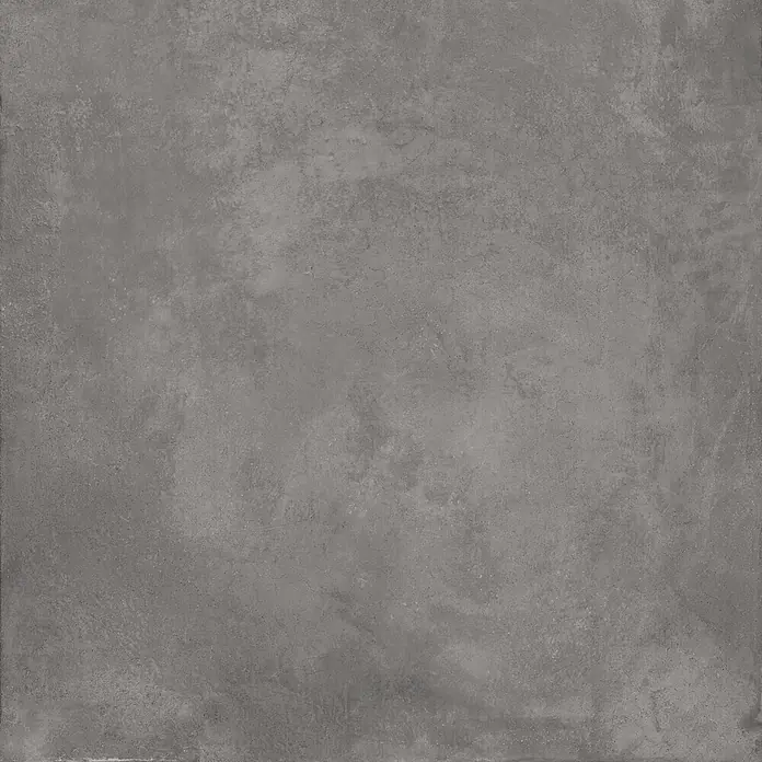 Feinsteinzeug in gewachster anthrazitfarbener Betonoptik 120x120 -  - Texturierte dunkelgraue Zementoptik-Oberfläche.