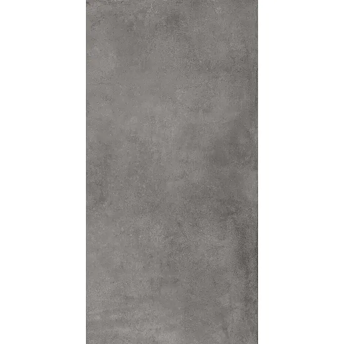 Feinsteinzeug in gewachster anthrazitfarbener Betonoptik 60x120 -  - Graue Betonstruktur mit feiner Körnung und leichten Unregelmäßigkeiten.
