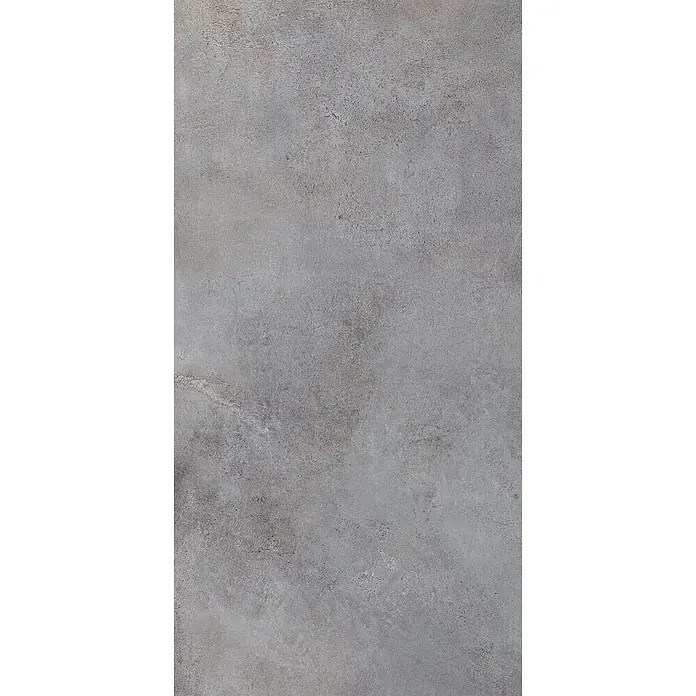 Feinsteinzeug in metallischer dunkelgrauer Betonoptik 60x120 -  - Texturierte graue Betonoberfläche mit subtilen Variationen.