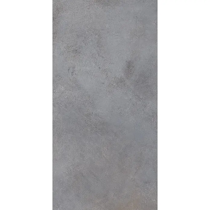 Feinsteinzeug in metallischer dunkelgrauer Betonoptik 60x120 -  - Matte graue Texturoberfläche, die Beton oder Stein ähnelt, mit subtilen Variationen.