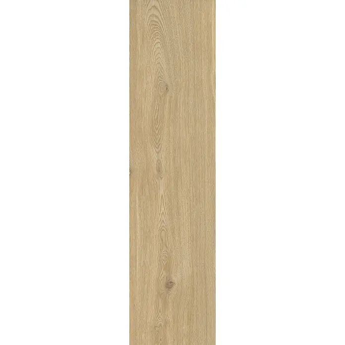 Feinsteinzeug in hellmatter brauner Holzoptik 30x120, Ret - Ital. Fliesen -  - Helles Holzpaneel mit natürlicher Maserung und sichtbaren Ästen.