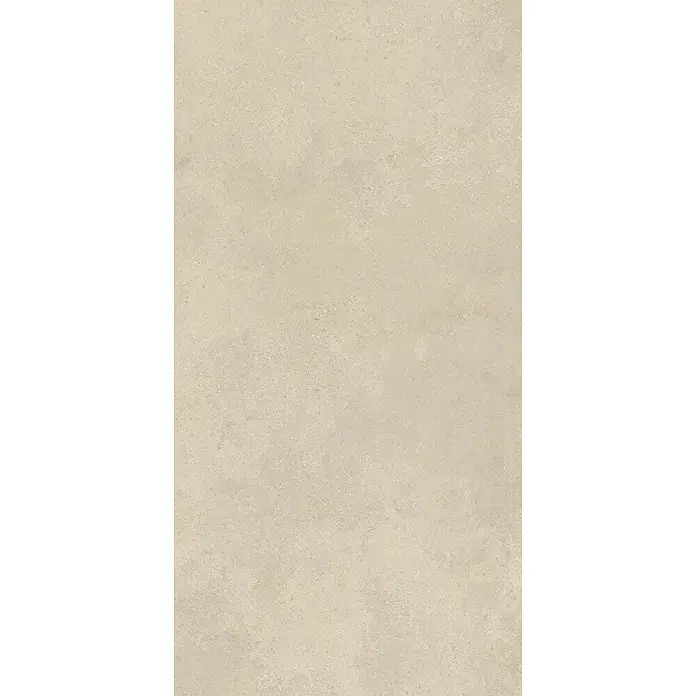 Feinsteinzeug in strukturierter hellbeiger Betonoptik 60x120 -  - Hellbeige, fein strukturierte Stein- oder Keramikfliesenoberfläche.
