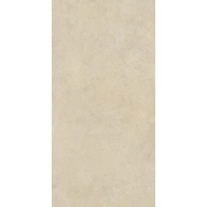 Feinsteinzeug in strukturierter hellbeiger Betonoptik 60x120 -  - Hellbeige strukturierte Fliese mit mattem Stein-Look für Böden und Wände.