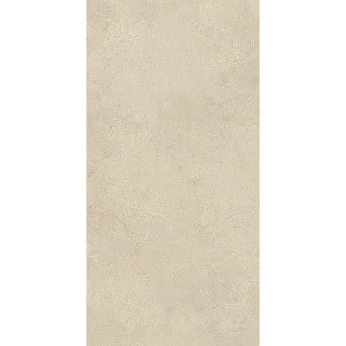 Feinsteinzeug in strukturierter hellbeiger Betonoptik 60x120 -  - Matte, hellbeige Fliese in Steinoptik mit dezenter Sprenkeltextur.