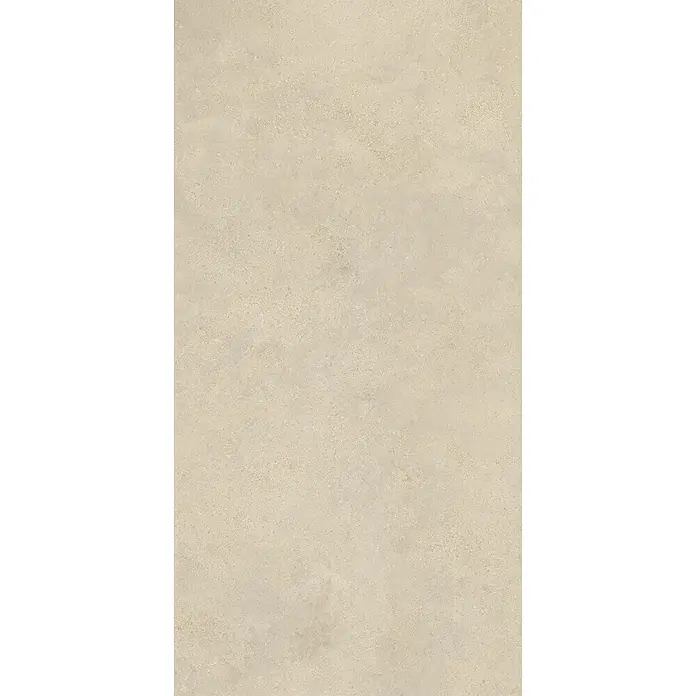 Feinsteinzeug in strukturierter hellbeiger Betonoptik 60x120 -  - Helle beige Texturoberfläche mit körniger, steinähnlicher Optik.