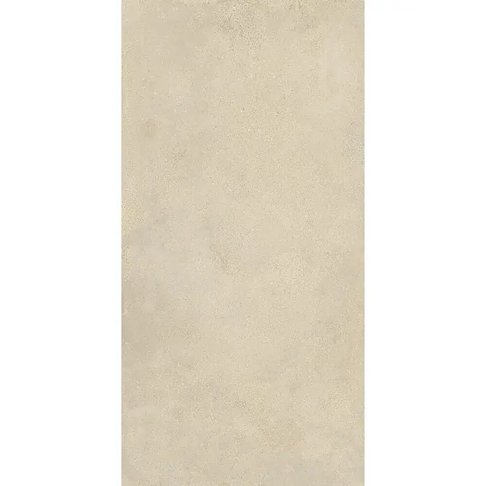Feinsteinzeug in strukturierter hellbeiger Betonoptik 60x120 -  - Hellbeige, dezent texturierte, matte Oberfläche, geeignet für Fliesen oder Verkleidungen.