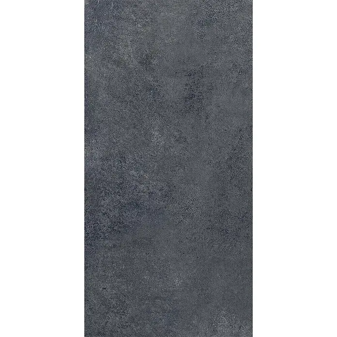 Feinsteinzeug in schwarzer Betonoptik 30x60 - Italienische Fliesen -  - Dunkelgraue Fliese mit rauer, industrieller Textur.