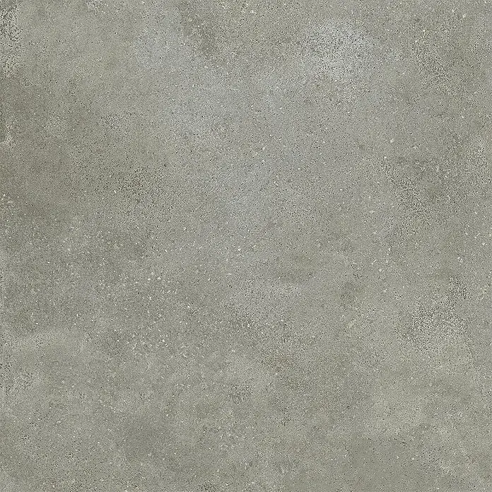 Feinsteinzeug in strukturierter mittelgrauer Betonoptik 80x80 -  - Graue Fliese in Betonoptik mit feinen Sprenkeln und strukturierter Oberfläche.