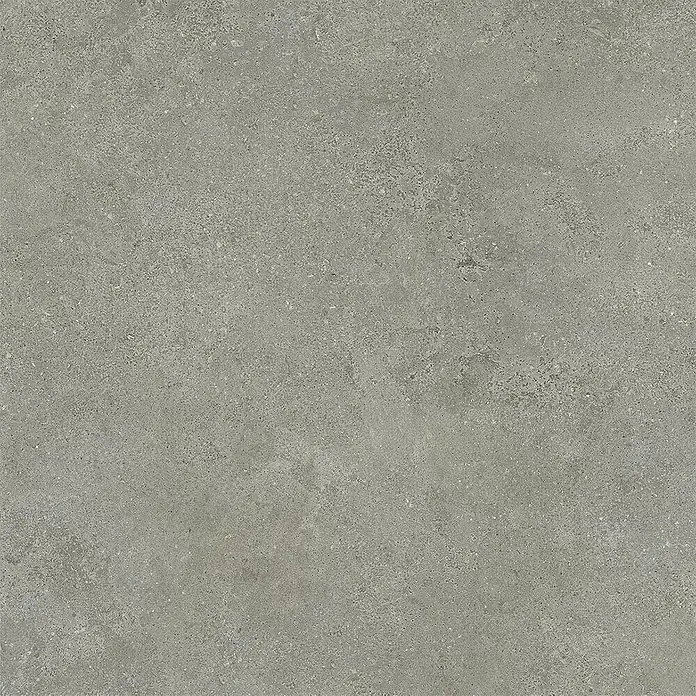 Feinsteinzeug in strukturierter mittelgrauer Betonoptik 80x80 -  - Graue Beton- oder Steinoptik-Oberfläche mit einer dezent gesprenkelten, rauen Textur.