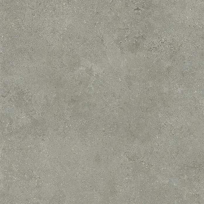 Feinsteinzeug in strukturierter mittelgrauer Betonoptik 80x80 -  - Graue Fliese in Betonoptik mit subtiler Textur.