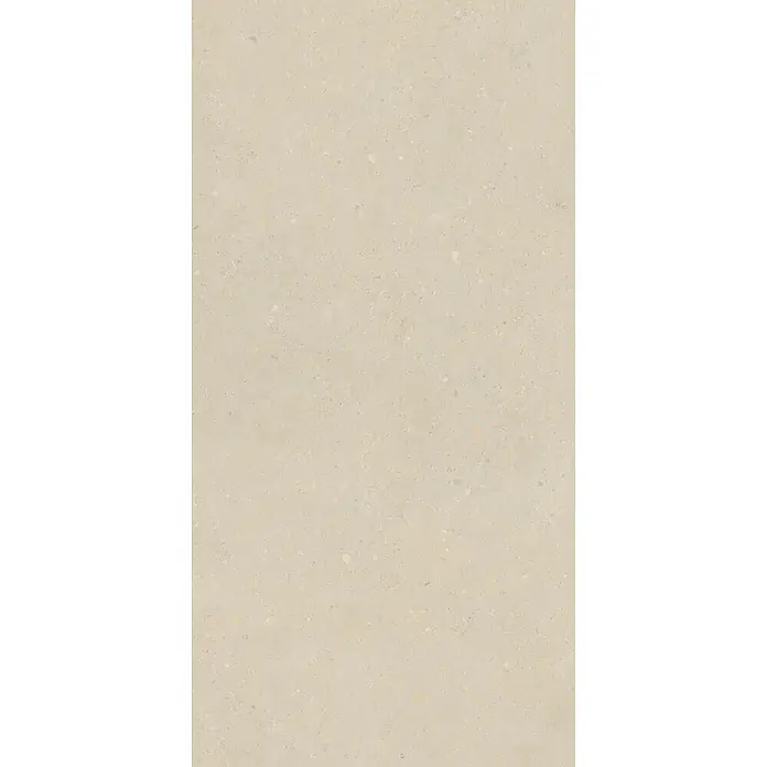 Feinsteinzeug in matter beiger Betonoptik 60x120 - Italienische Fliesen -  - Helle beigefarbene strukturierte Oberfläche mit feinen Sprenkeln und subtiler Äderung.