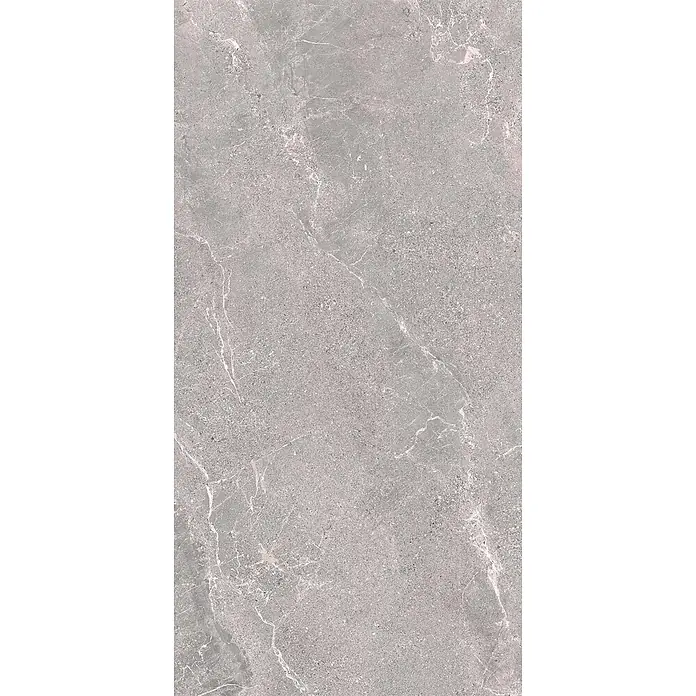 Feinsteinzeug in geäderter grauer Steinoptik 60x120 - Italienische Fliesen -  - Graue Marmortextur mit weißer Äderung und körnigen Details für Innenflächen.