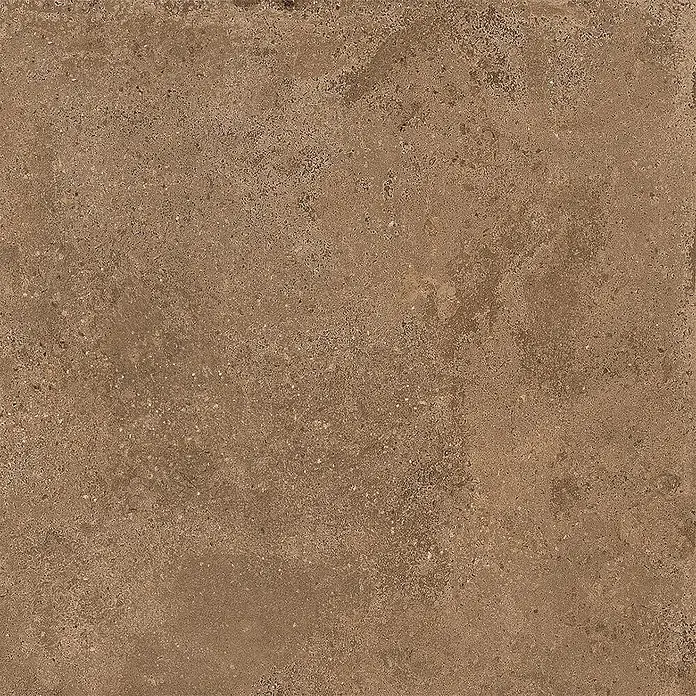 Feinsteinzeug-Bodenfliese strukturierter brauner Betonoptik 60x60 -  - Strukturierte braune Feinsteinzeugfliese mit melierter Oberfläche und gesprenkelten Details.