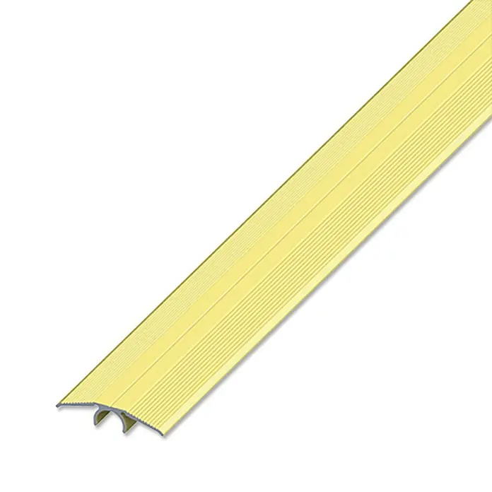 Übergangsprofil - Aluminium, Messing, 1 m x 46 mm, Eloxiert - Goldener Übergangsstreifen für einen sauberen und sicheren Bodenabschluss. Das Profil ist robust und leicht zu montieren.