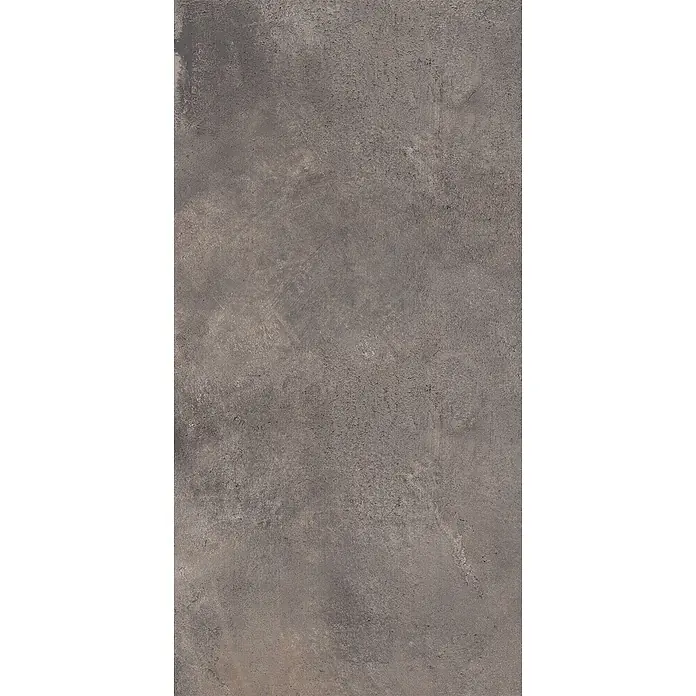 Feinsteinzeug in metallischer brauner Betonoptik 60x120 - Ital. Fliesen -  - Anthrazitgraue Fliese in Betonoptik mit rauer, industrieller Textur.