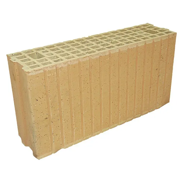 Porotonstein 12DF - 49,8 x 17,5 x 23,8 cm - Poroton Ziegel mit Hohlräumen für den Bau, gut für Wärmedämmung und Schallschutz. Ideal für energieeffizientes Bauen.