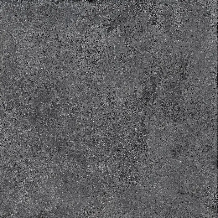 Feinsteinzeug strukturiert schwarz Betonoptik 60x60 - Italienische Fliesen -  - Dunkelgraue, texturierte Oberfläche, ideal für moderne Boden- oder Wandgestaltung.