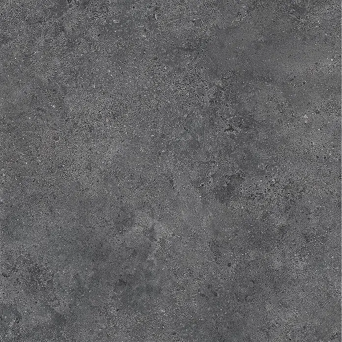 Feinsteinzeug strukturiert schwarz Betonoptik 60x60 - Italienische Fliesen -  - Dunkelgraue, raue, texturierte Oberfläche.