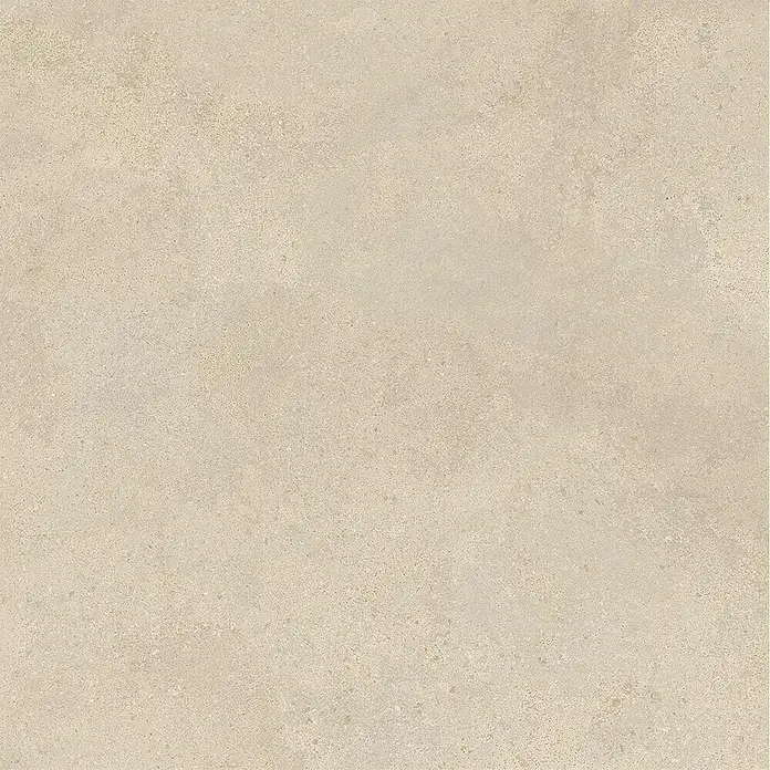 Feinsteinzeug-Bodenfliese hellbeiger Betonoptik 60x60 - Ital. Fliesen -  - Hellbeige, texturierte Oberfläche mit feinen Sprenkeln und natürlichen Variationen.