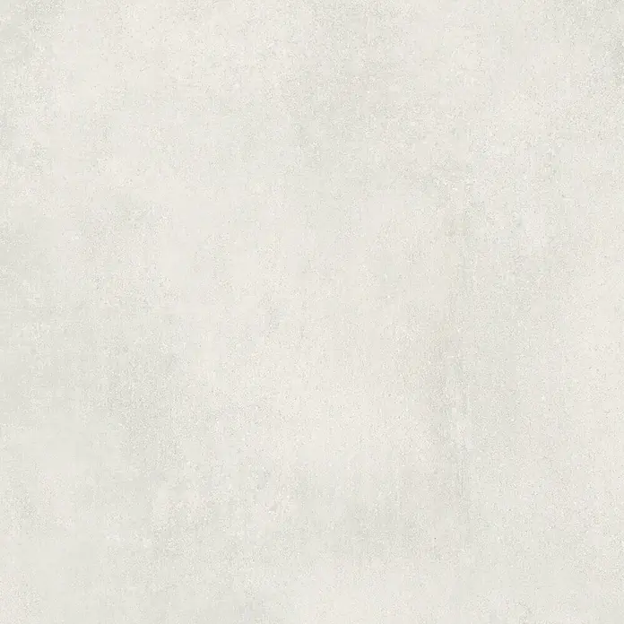 Feinsteinzeug in spachtelartiger weißer Harzoptik 80x80 - Ital. Fliesen -  - Hellgraue Fliese in Betonoptik mit dezenter Textur für moderne Boden- oder Wandverkleidungen.