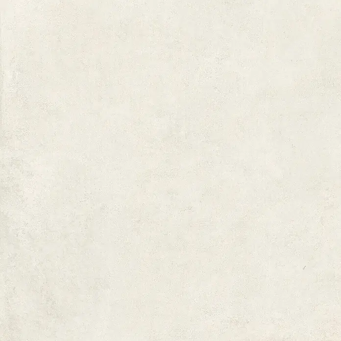 Feinsteinzeug in moderner weißer Betonoptik 80x80 - Italienische Fliesen -  - Cremefarbene, dezent strukturierte Fliesenoberfläche.