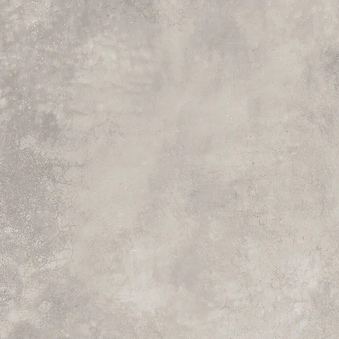 Feinsteinzeug in gewachster hellgrauer Betonoptik 60x60 - Ital. Fliesen -  - Strukturierte hellgraue Oberfläche in Betonoptik mit feinen Variationen.