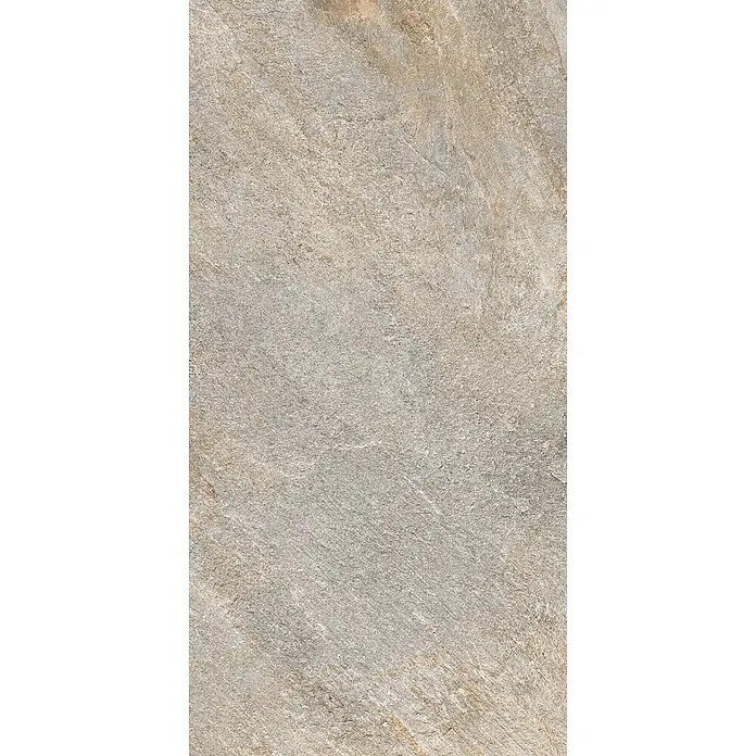 Feinsteinzeug in grauer Steinoptik 60x120, 20 mm, rutschhemmend -  - Strukturierte hellgraue und beige Steinoptikfliese mit feinen braunen Streifen, geeignet für Böden oder Wände.