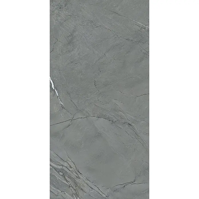 Design-Feinsteinzeug anthrazitfarbener matter 30x60 - Italienische Fliesen -  - Graue Fliese in Marmoroptik mit ausgeprägter weißer und dunkelgrauer Maserung.