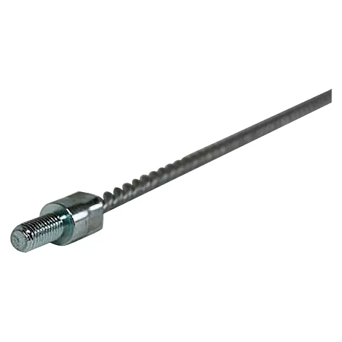 Stiel - Länge: 100 cm, Geeignet für: Profilbürstenkopf - Das Bild zeigt eine flexible Welle mit einem Gewindeanschluss. Diese Welle wird oft in mechanischen Anwendungen eingesetzt.