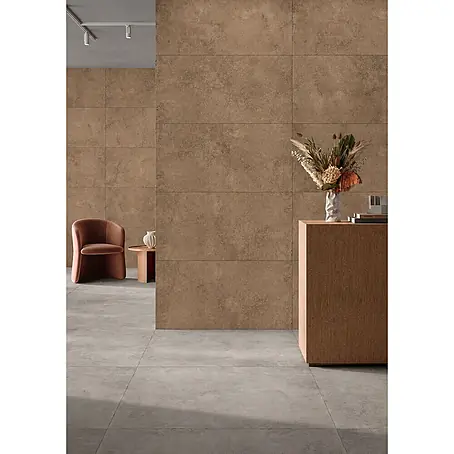 Feinsteinzeug-Fliese brauner Betonoptik 30x60