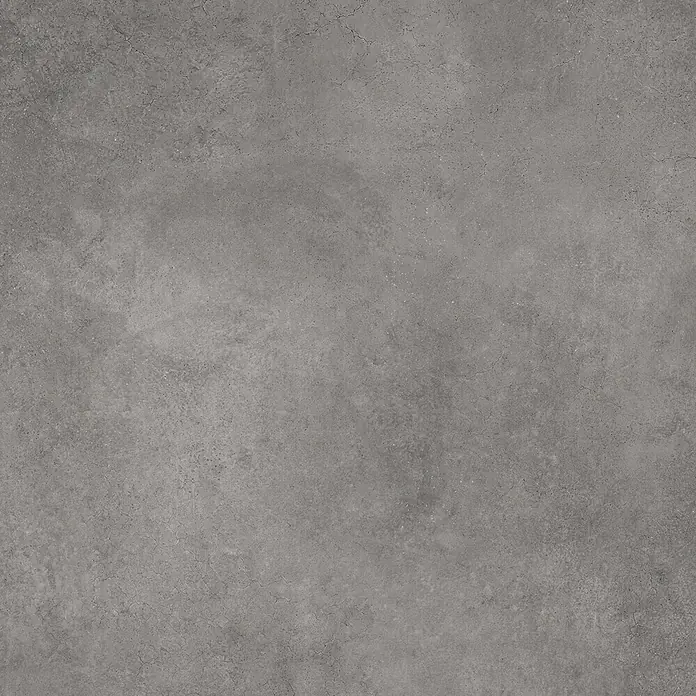 Feinsteinzeug in gewachster anthrazitfarbener Betonoptik 80x80 -  - Dunkelgraue, texturierte Beton- oder Steinoberfläche mit subtilen Variationen und feinen Rissen.