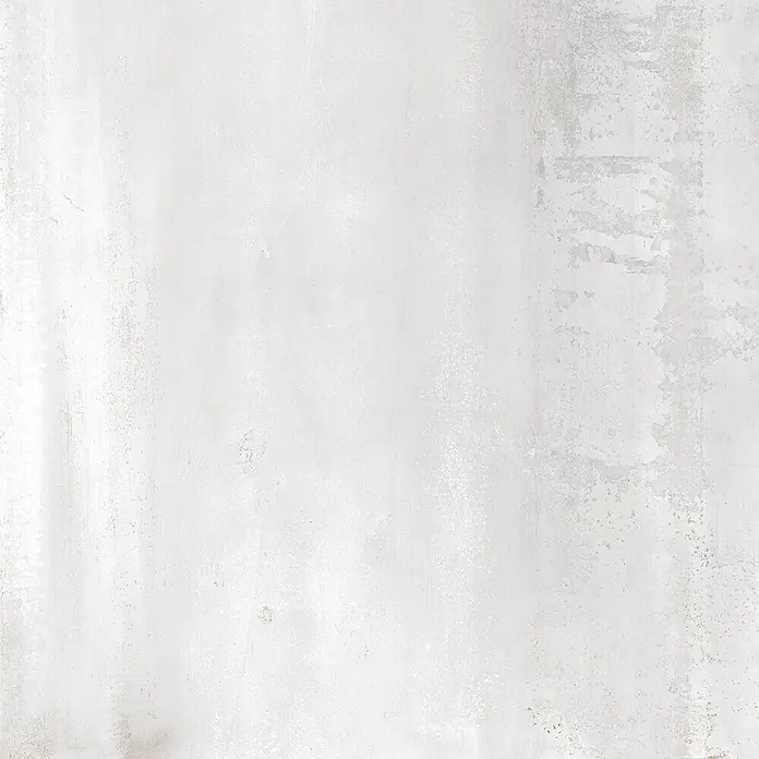 Feinsteinzeug in Metall weißer Betonoptik 60x120 - Italienische Fliesen -  - Hellgraue Texturoberfläche mit subtilen Variationen, die an abgenutzten Beton oder Putz erinnert.