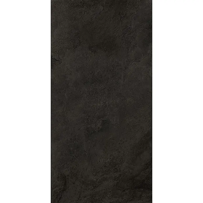Feinsteinzeug in Schiefer schwarzer Steinoptik 60x120 - Ital. Fliesen -  - Dunkelgraue, strukturierte Fliese in Schieferoptik für moderne Innen- und Außenbereiche.