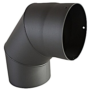 Koleno za cev pečice (Premer: 150 mm, Kot loka: 90 °, Debelina stene: 2 mm, Siva)