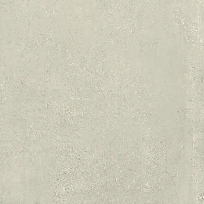 Feinsteinzeug in zeitgenössischer eisweißer Betonoptik 80x80 -  - Texturierte hellgrau-beige Oberfläche, ähnlich Beton oder Stein.