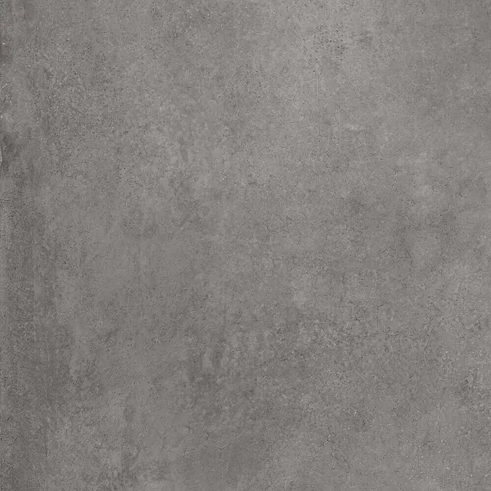 Feinsteinzeug in gewachster anthrazitfarbener Betonoptik 60x60 -  - Dunkelgraue Betontextur mit feinen Rissen.