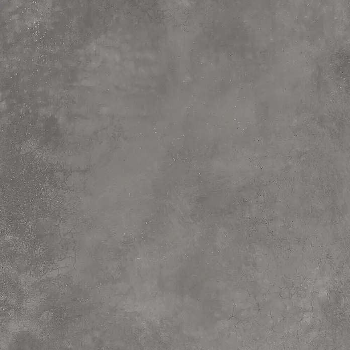 Feinsteinzeug in gewachster anthrazitfarbener Betonoptik 60x60 -  - Dunkelgraue Betontextur mit leichter Sprenkelung und feinen Rissen.