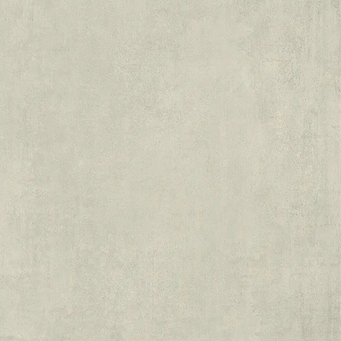 Feinsteinzeug in zeitgenössischer eisweißer Betonoptik 80x80 -  - Helle graue Texturoberfläche, die Beton oder Putz ähnelt.
