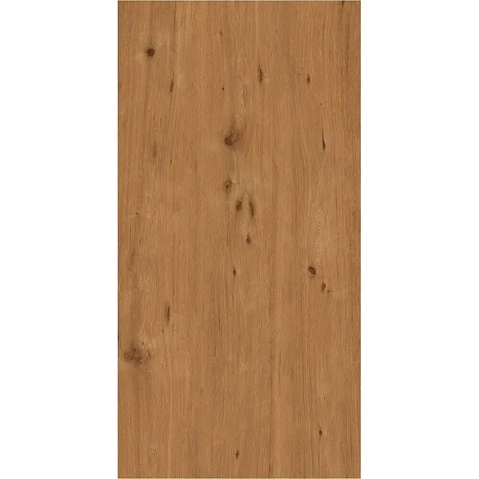 Feinsteinzeug in roher Nussbaumholzoptik 60x120 - Italienische Fliesen -  - Mittelbraune Holztextur mit ausgeprägter natürlicher Maserung und dunklen Ästen.