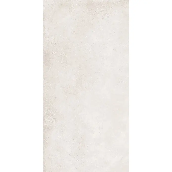 Feinsteinzeug in gewachster weißer Betonoptik 60x120 - Italienische Fliesen -  - Helle beige, texturierte Fliese, die Beton oder Naturstein ähnelt, für Böden oder Wände.