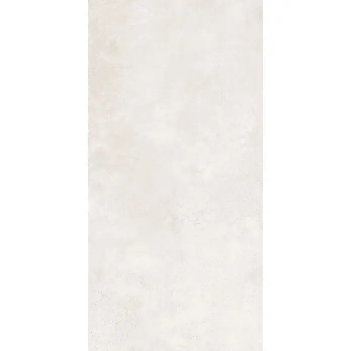 Feinsteinzeug in gewachster weißer Betonoptik 60x120 - Italienische Fliesen -  - Helle beigefarbene Betontextur mit subtilen Variationen und feinen Rissen.