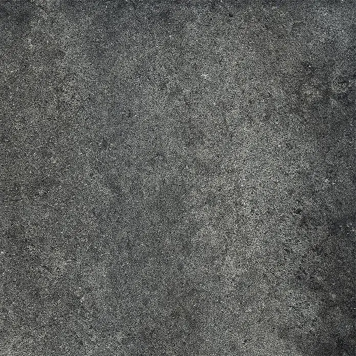 Feinsteinzeug in Pure schwarzer Steinoptik 60x60 - Italienische Fliesen -  - Dunkelgraue gesprenkelte Oberfläche mit rauer, körniger Textur.