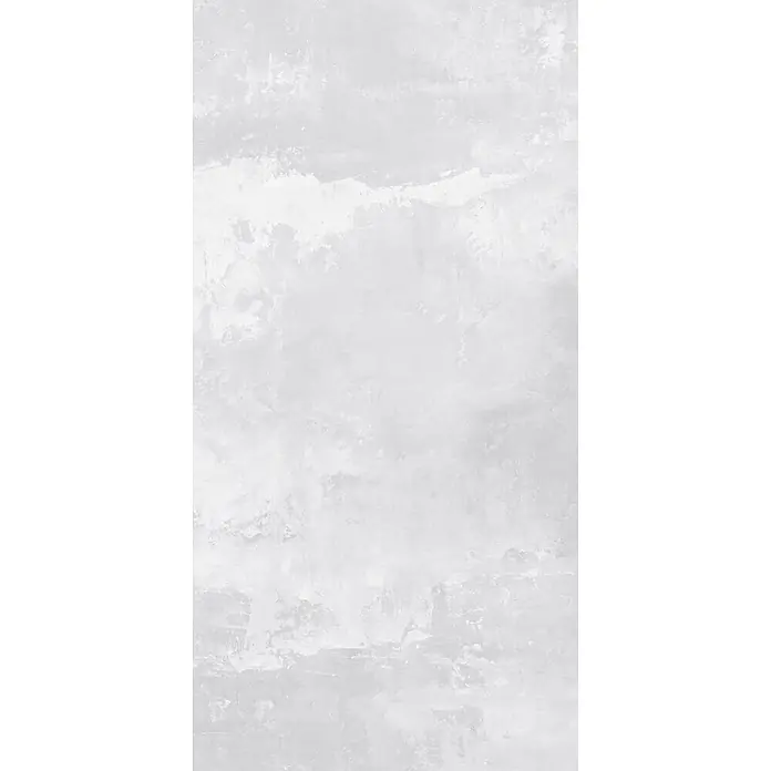 Feinsteinzeug in industrieller weißer Betonoptik 60x120 - Ital. Fliesen -  - Helle, graue Beton- oder Putztextur mit einer gealterten, abgenutzten Oberfläche.
