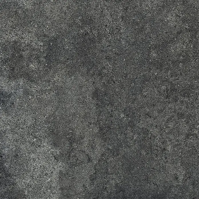 Feinsteinzeug in Pure schwarzer Steinoptik 60x60 - Italienische Fliesen -  - Dunkelgraue, texturierte Oberfläche, die Stein oder Beton ähnelt.