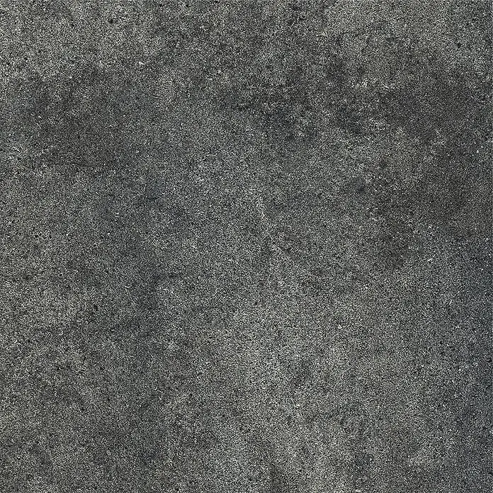 Feinsteinzeug in Pure schwarzer Steinoptik 60x60 - Italienische Fliesen -  - Dunkelgraue, melierte Textur, die Beton oder raues Gestein ähnelt.