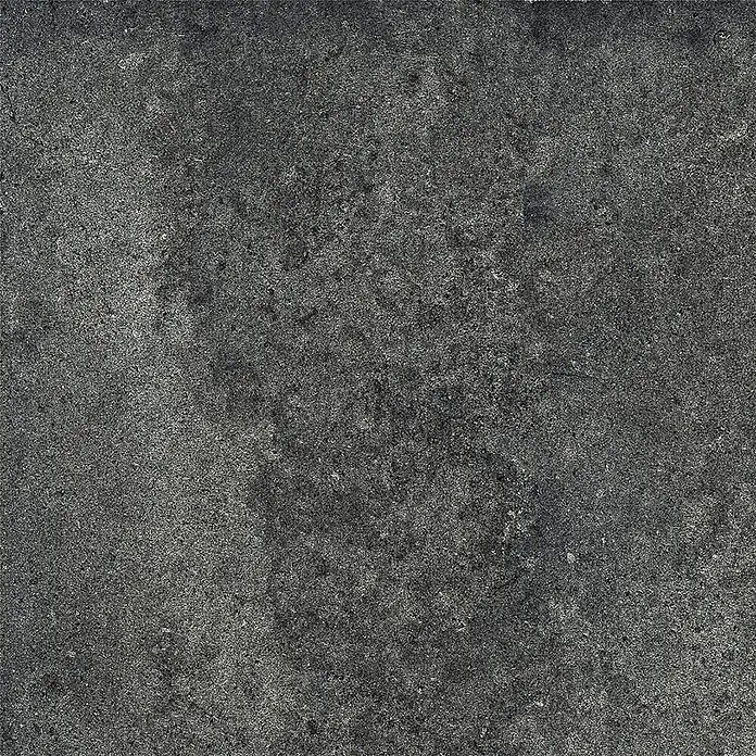 Feinsteinzeug in Pure schwarzer Steinoptik 60x60 - Italienische Fliesen -  - Robuste dunkelgraue Boden- oder Wandfliese mit körniger, industrieller Textur.
